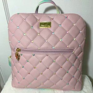 NWT Luv Betsey Johnson Pink Pastel Quilted Backpack